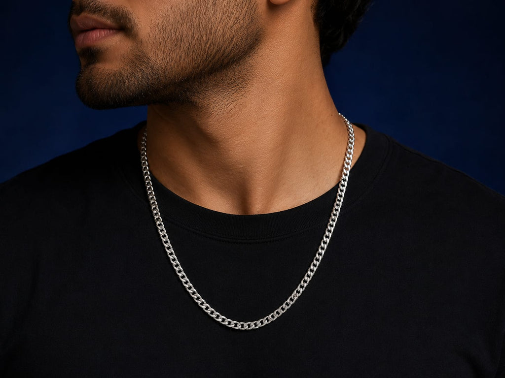 Silver Cuban Link Chain Necklace – Classic Unisex Statement Jewelry