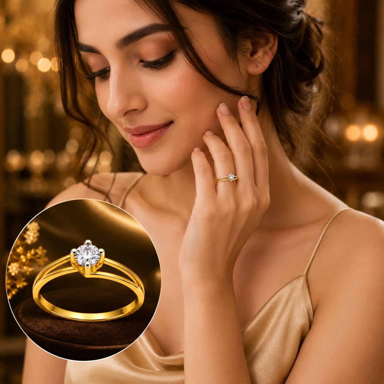 Kritharth Jewels 18K Gold Solitaire Diamond Ring