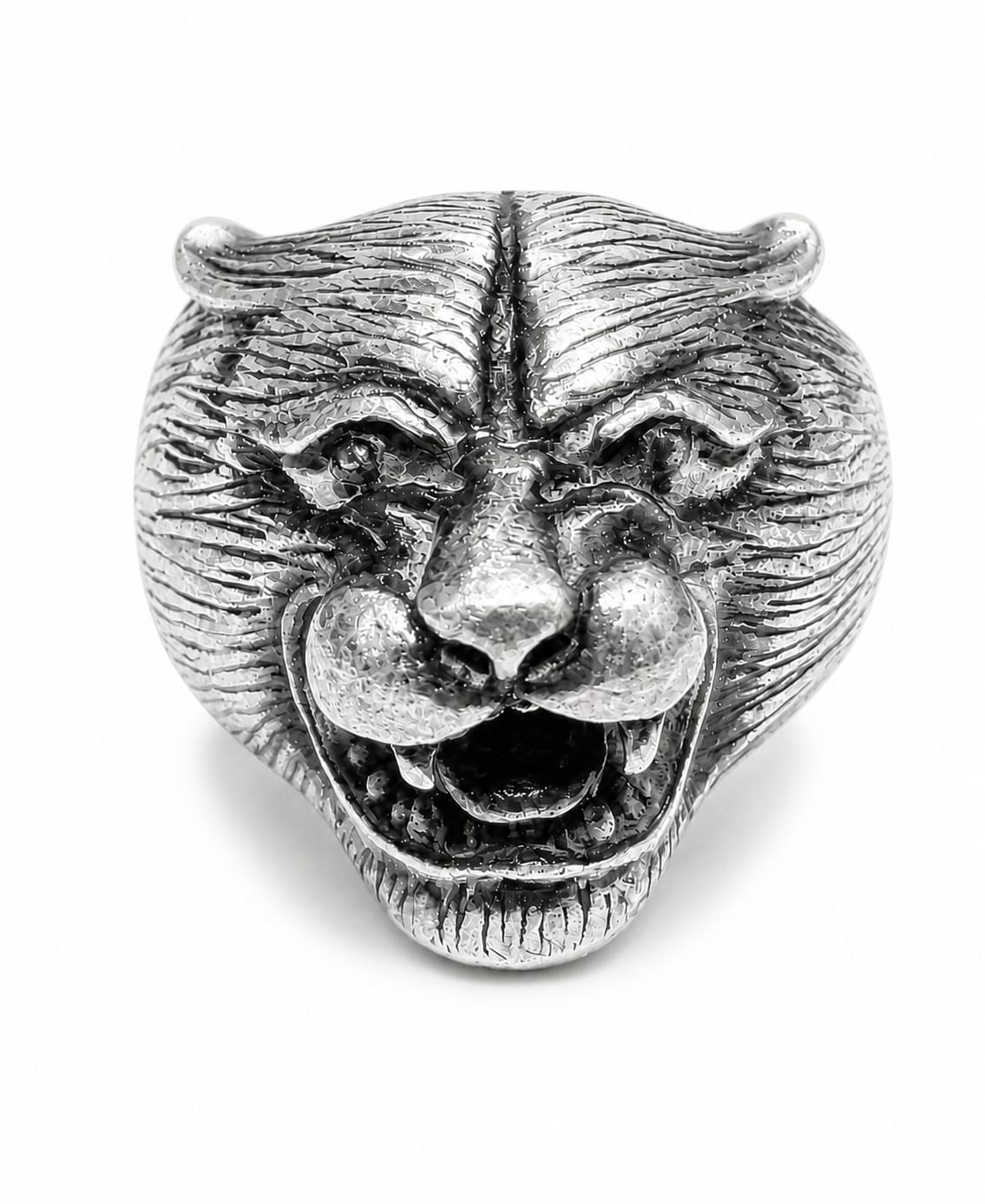 Roaring Panther Head Ring – Vintage Stainless Steel Animal Statement Ring