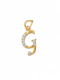 18K Gold Diamond Initial "G" Letter Pendant