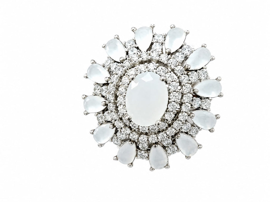 Radiant Snowflake Crystal Statement Ring