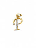 18K Gold Diamond Initial "P" Letter Pendant