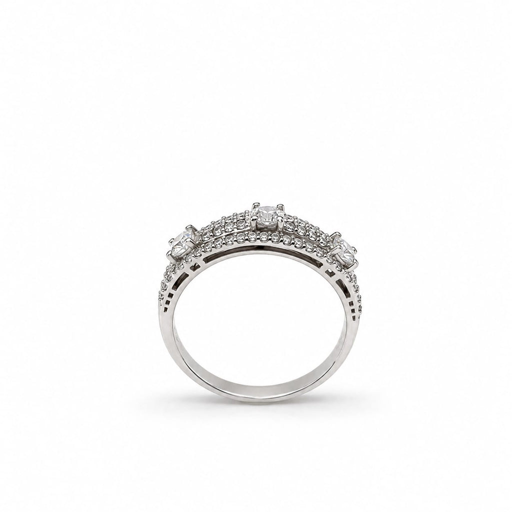 Kritharth Jewels 925 Sterling Silver Multi-Stone Zircon Ring