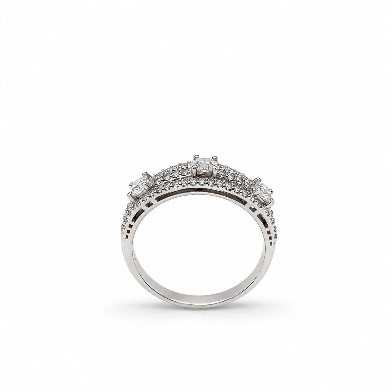 Kritharth Jewels 925 Sterling Silver Multi-Stone Zircon Ring