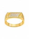 Kritharth Jewels 18K Gold CZ Signet Ring for Men