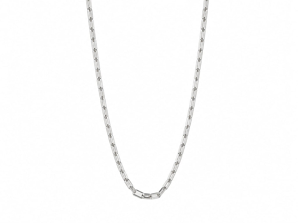 Silver Paperclip Chain Necklace – Minimalist Unisex Link Chain