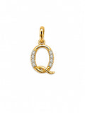 18K Gold Diamond Initial "Q" Letter Pendant