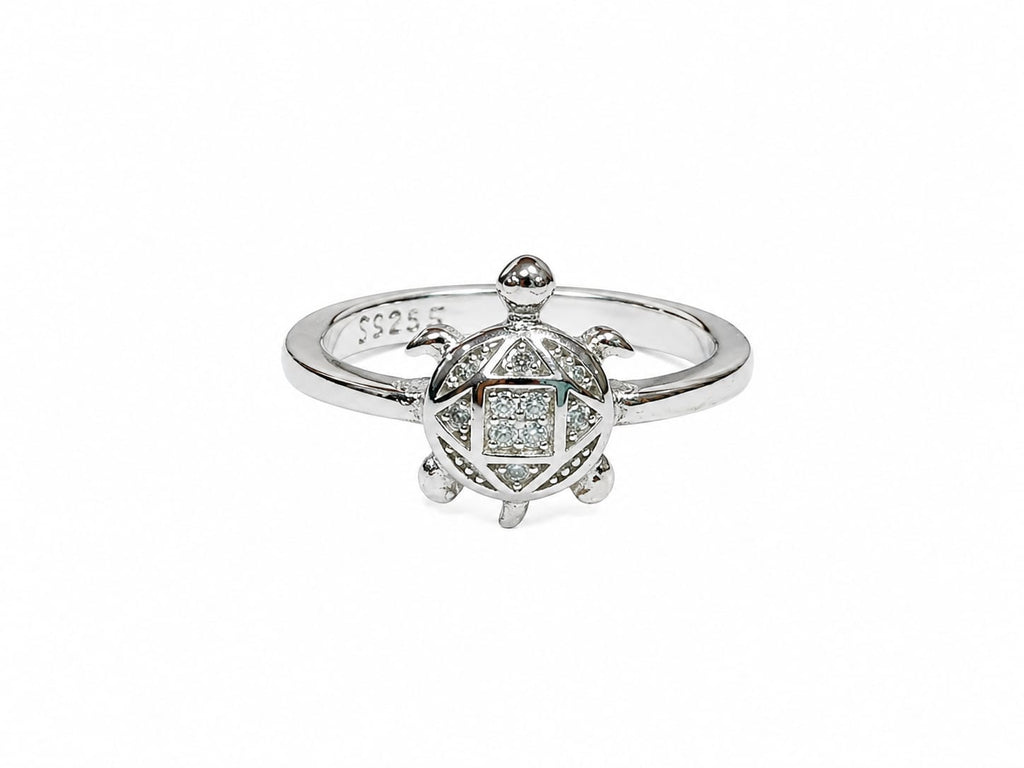 Kritharth Jewels Sterling Silver Turtle CZ Ring