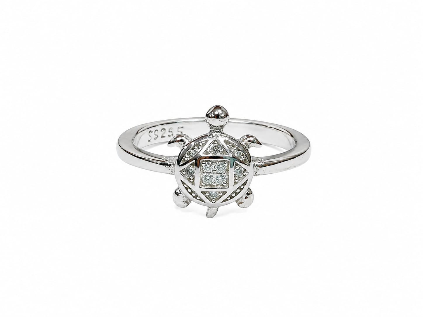 Kritharth Jewels Sterling Silver Turtle CZ Ring