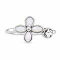 925 Sterling Silver Mother of Pearl Floral Ring for Women