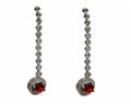 Crimson Heart Crystal Drop Earrings