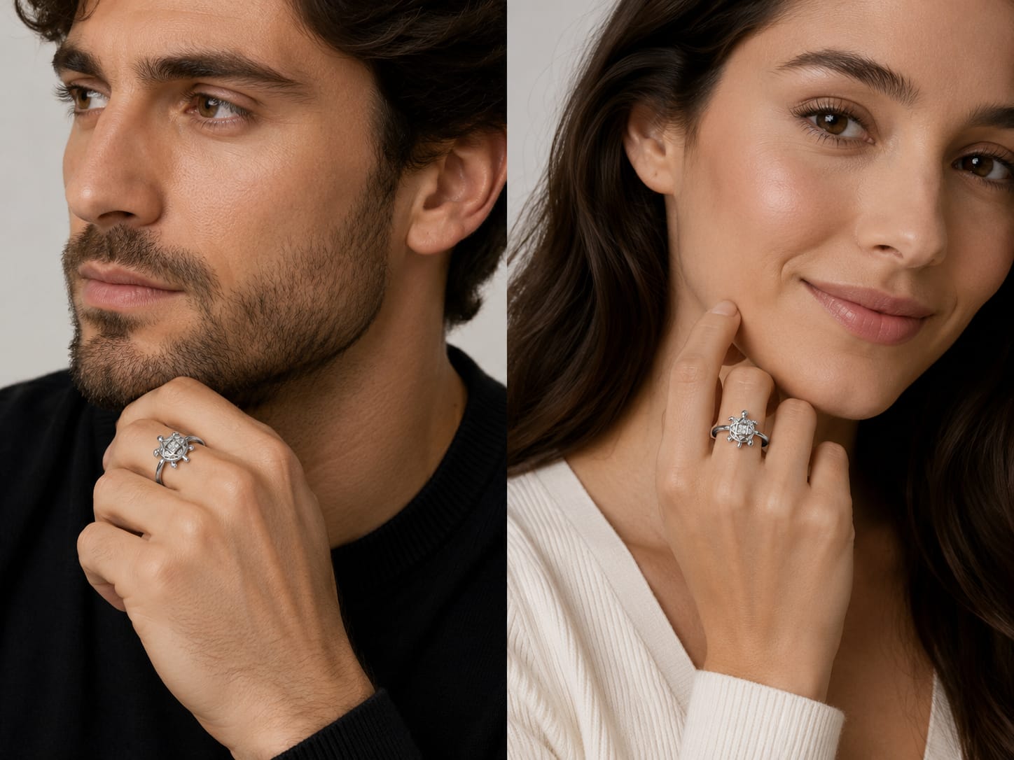 Kritharth Jewels Sterling Silver Turtle CZ Ring