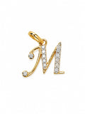 18K Gold Diamond Initial "M" Letter Pendant
