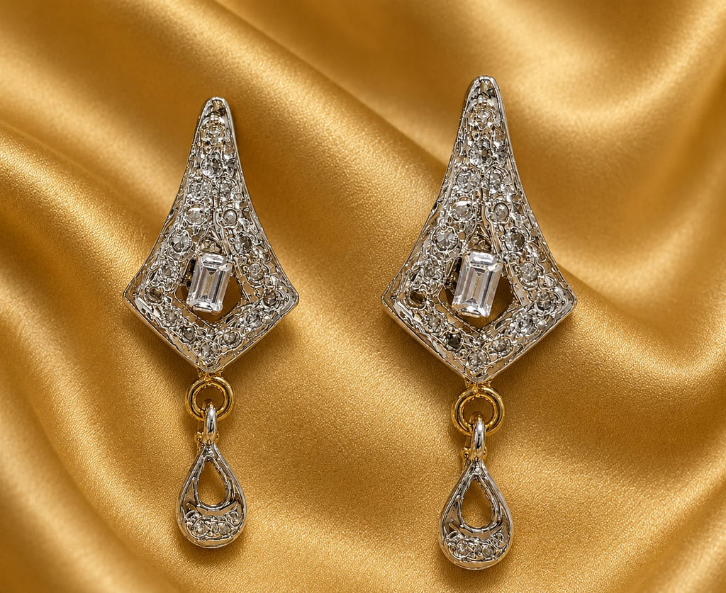 Diamond Elegance Teardrop Dangle Earrings