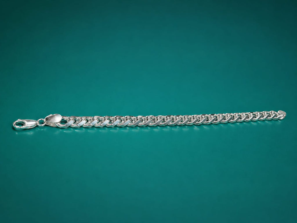 Kritharth Jewels Silver-Tone Cuban Link Bracelet