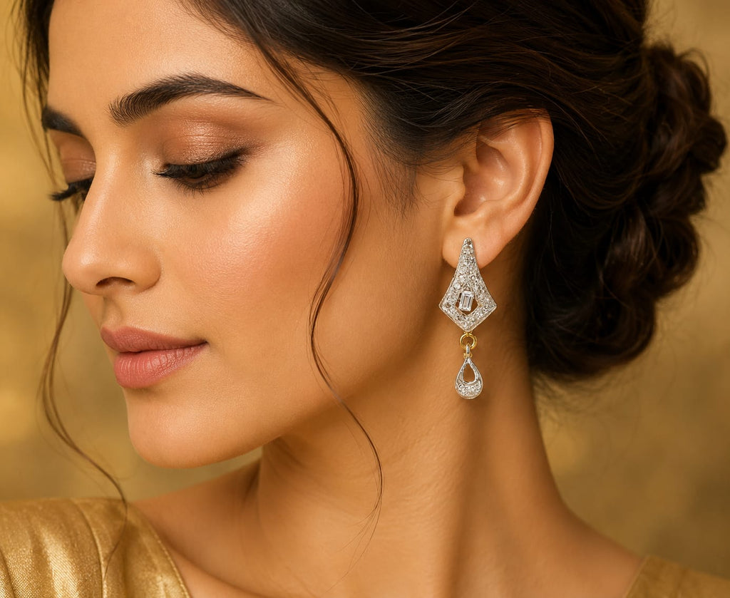 Diamond Elegance Teardrop Dangle Earrings