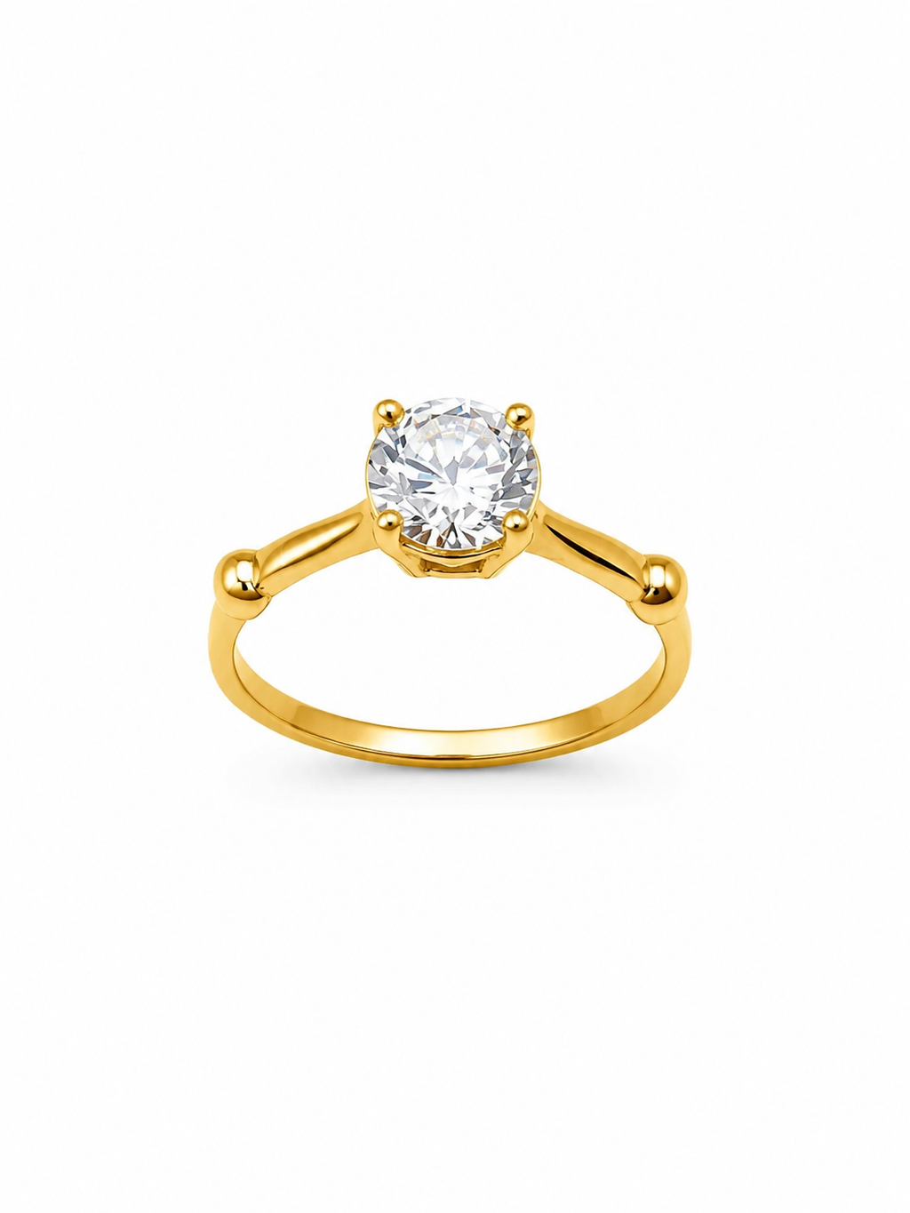 18K Gold Solitaire Diamond Ring for Women