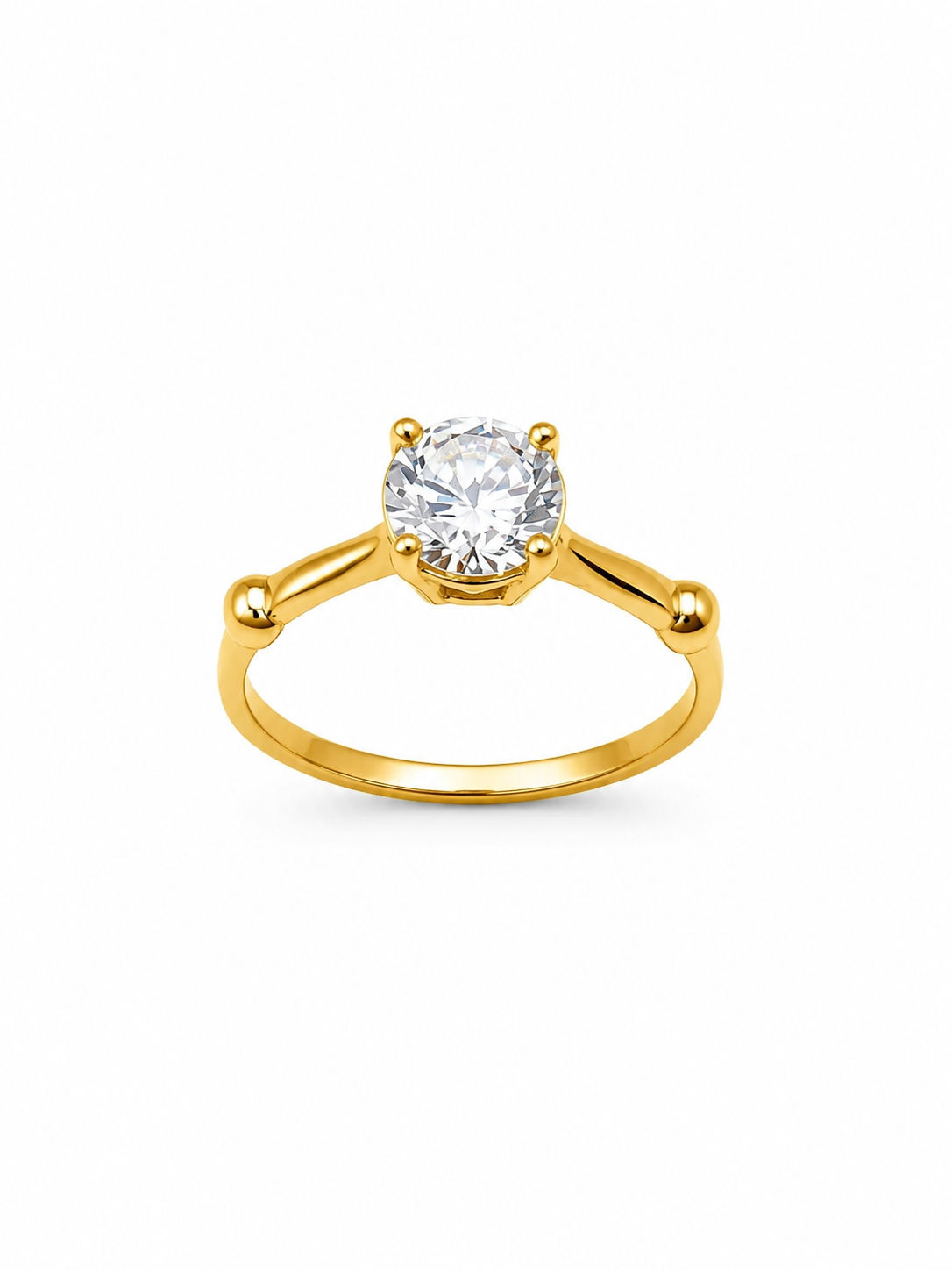 18K Gold Solitaire Diamond Ring for Women