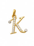 Diamond Initial "K" Gold Pendant
