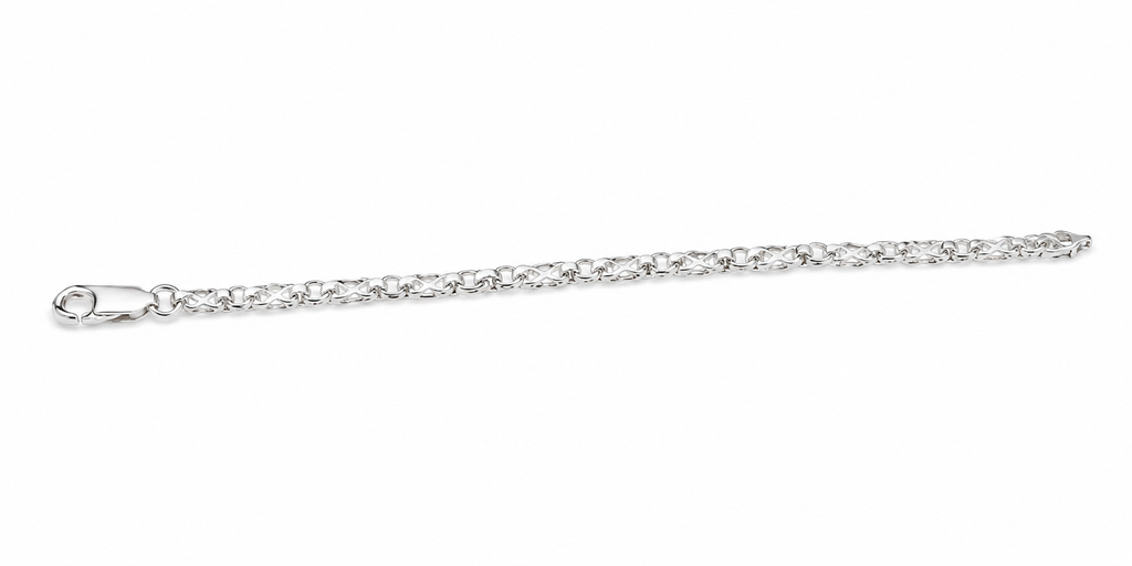 Kritharth Jewels Silver Elegance Unisex Chain Bracelet