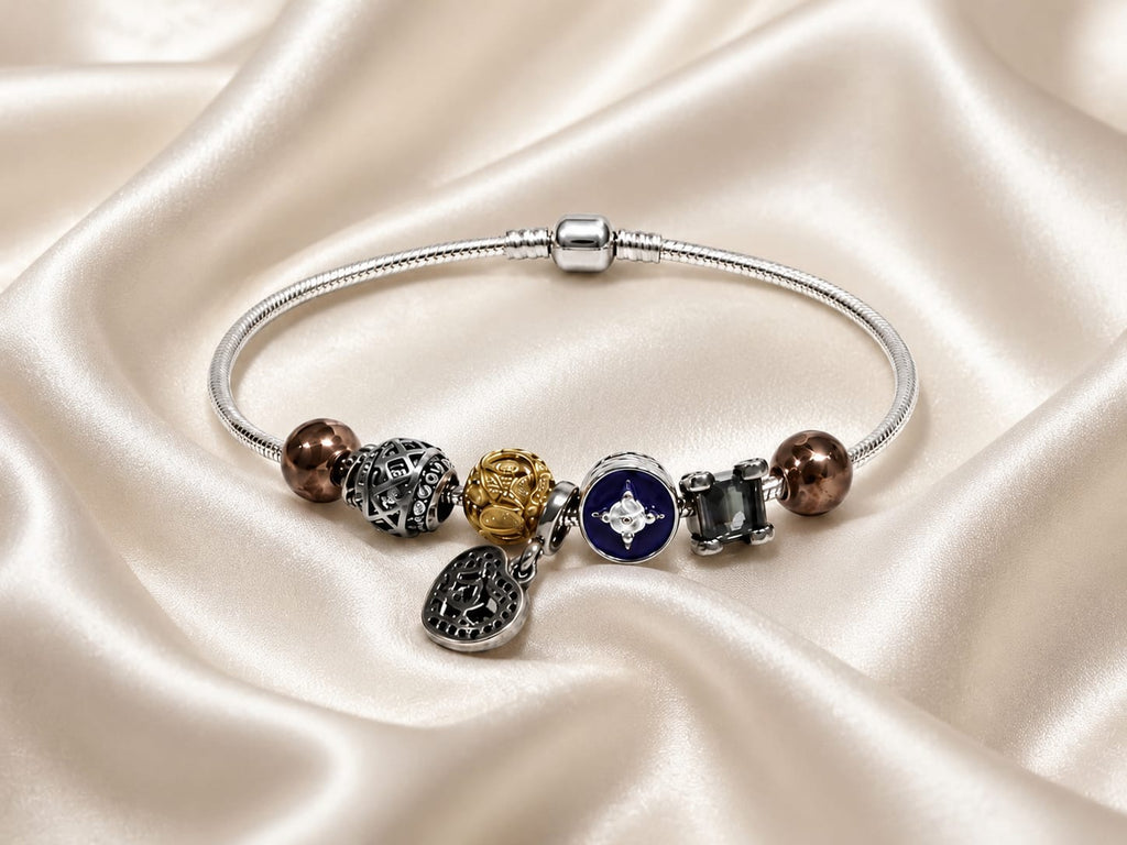 Kritharth Jewels Premium Multicolor Charm Bracelet with Crystal Accents for Women