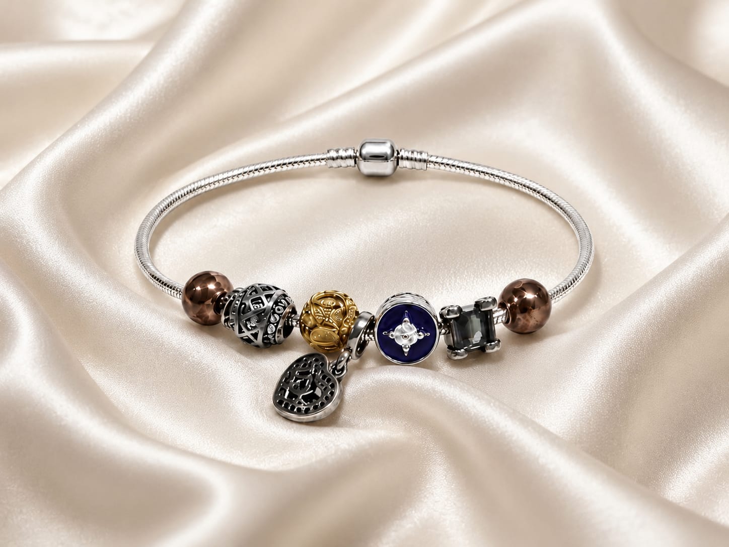 Kritharth Jewels Premium Multicolor Charm Bracelet with Crystal Accents for Women