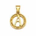 Gold Initial "A" Circle Pendant