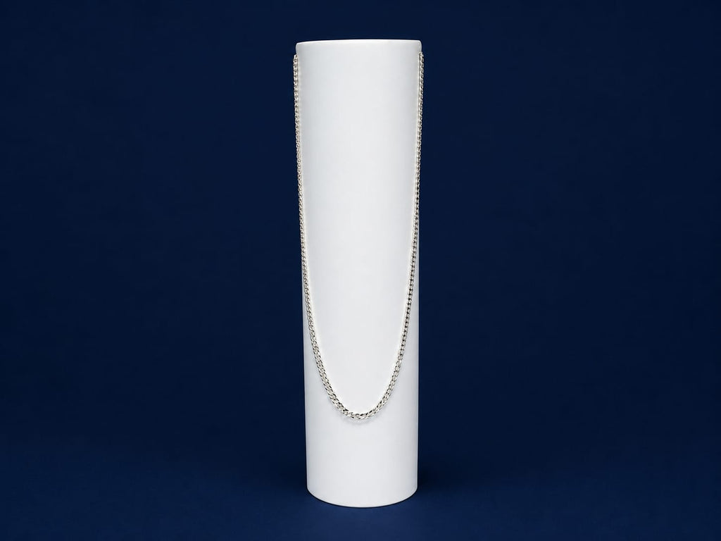 Premium Sterling Silver Curb Chain Necklace – Classic Unisex Jewelry