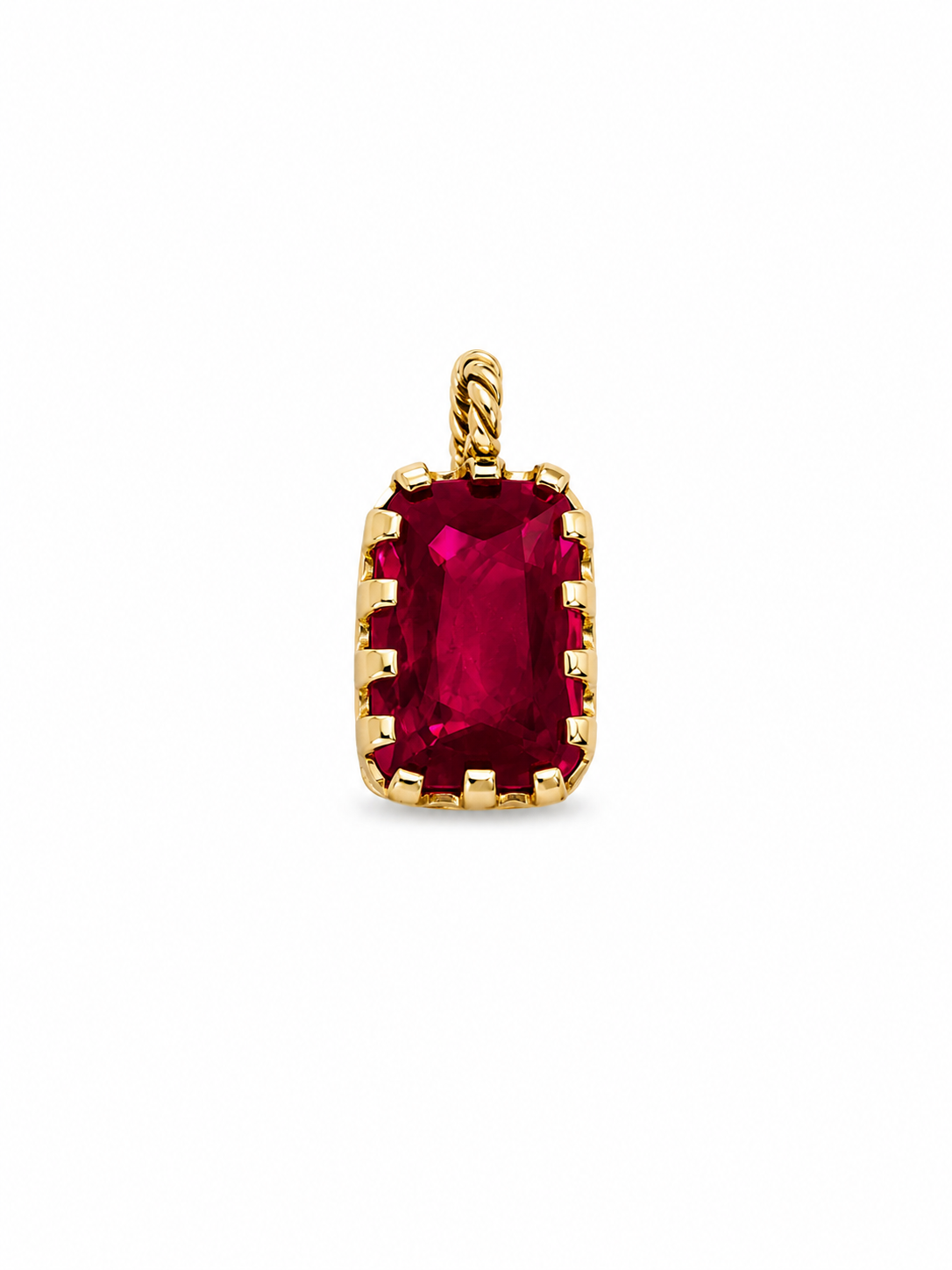 Royal Ruby Rectangular Gemstone Pendant