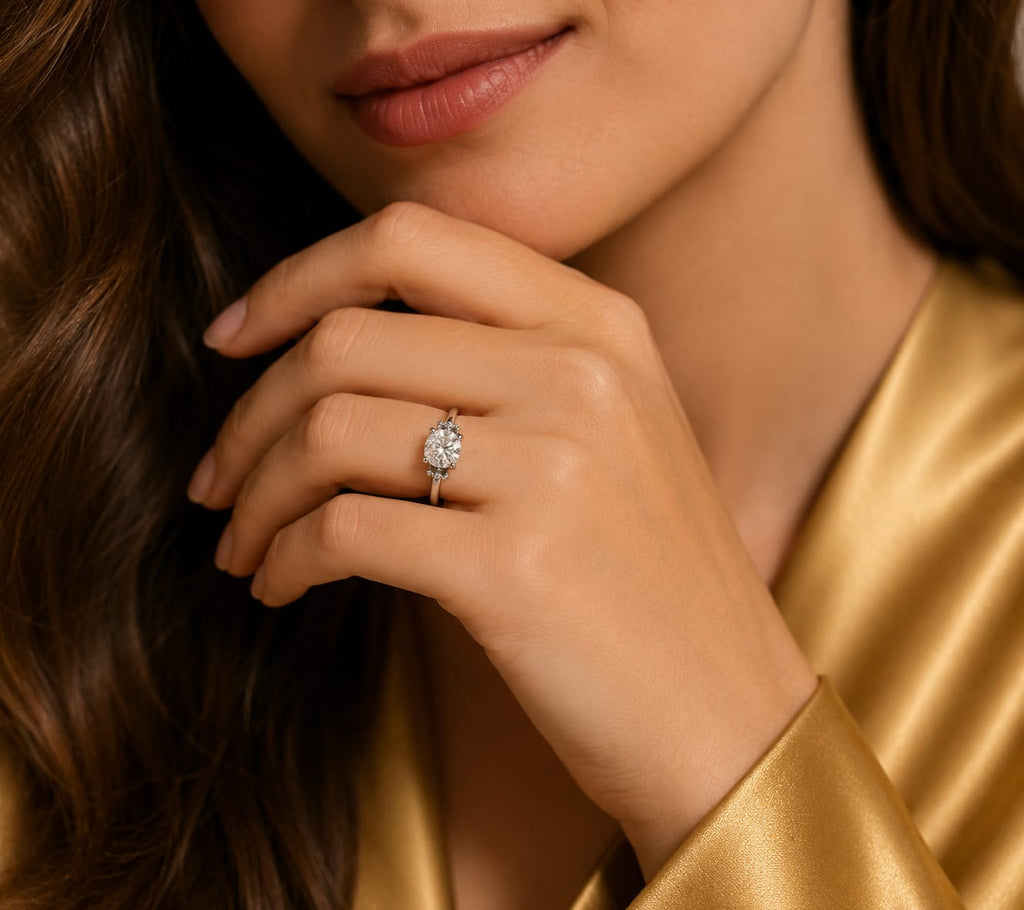 Classic Round Solitaire Ring – Timeless Silver-Tone Crystal Ring for Women