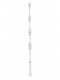925 Sterling Silver Cubic Zirconia Beaded Adjustable Bracelet for Women