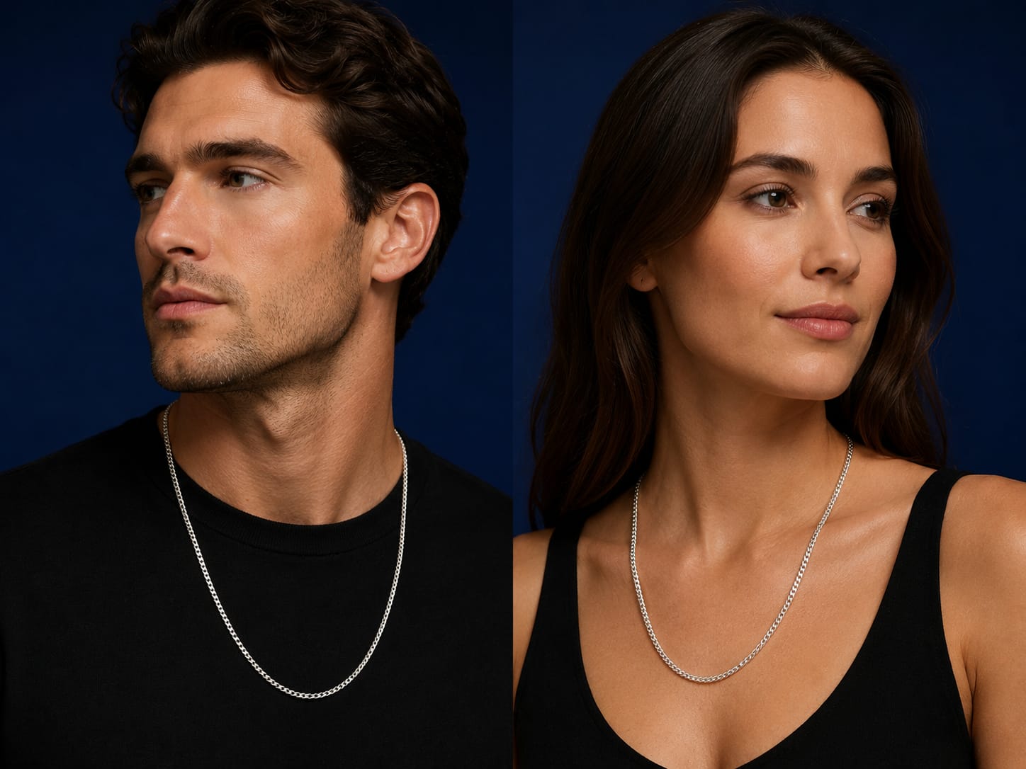 Premium Sterling Silver Curb Chain Necklace – Classic Unisex Jewelry