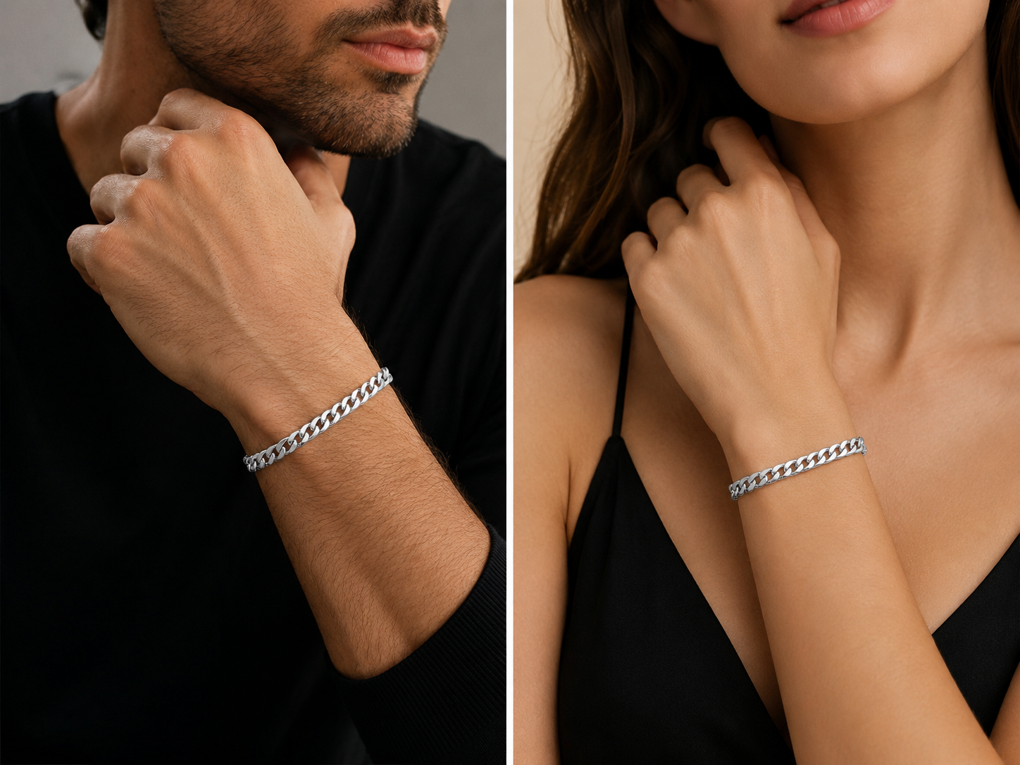 Kritharth Jewels Premium Silver Cuban Link Bracelet