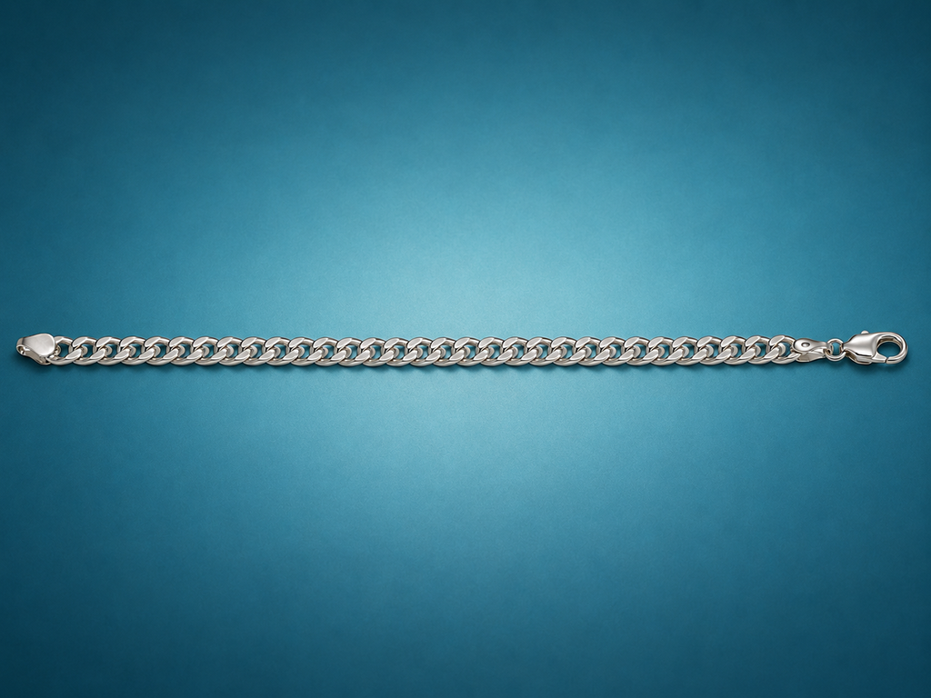 Kritharth Jewels Premium Silver Cuban Link Bracelet