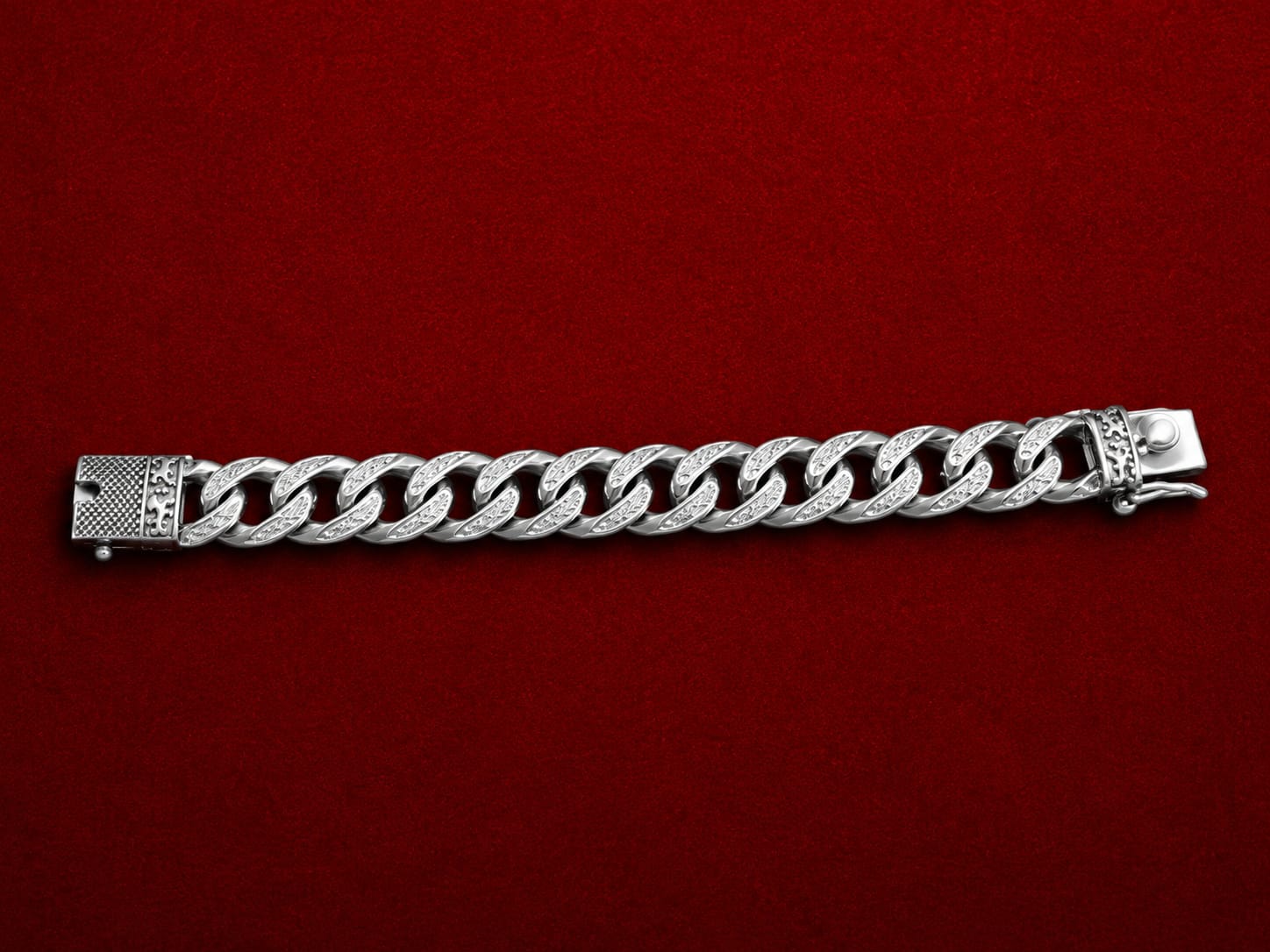 Kritharth Jewels Premium Silver Cuban Link Bracelet